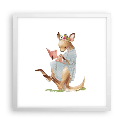 Plakat w białej ramie - Poczytaj mi, mamo - 40x40 cm