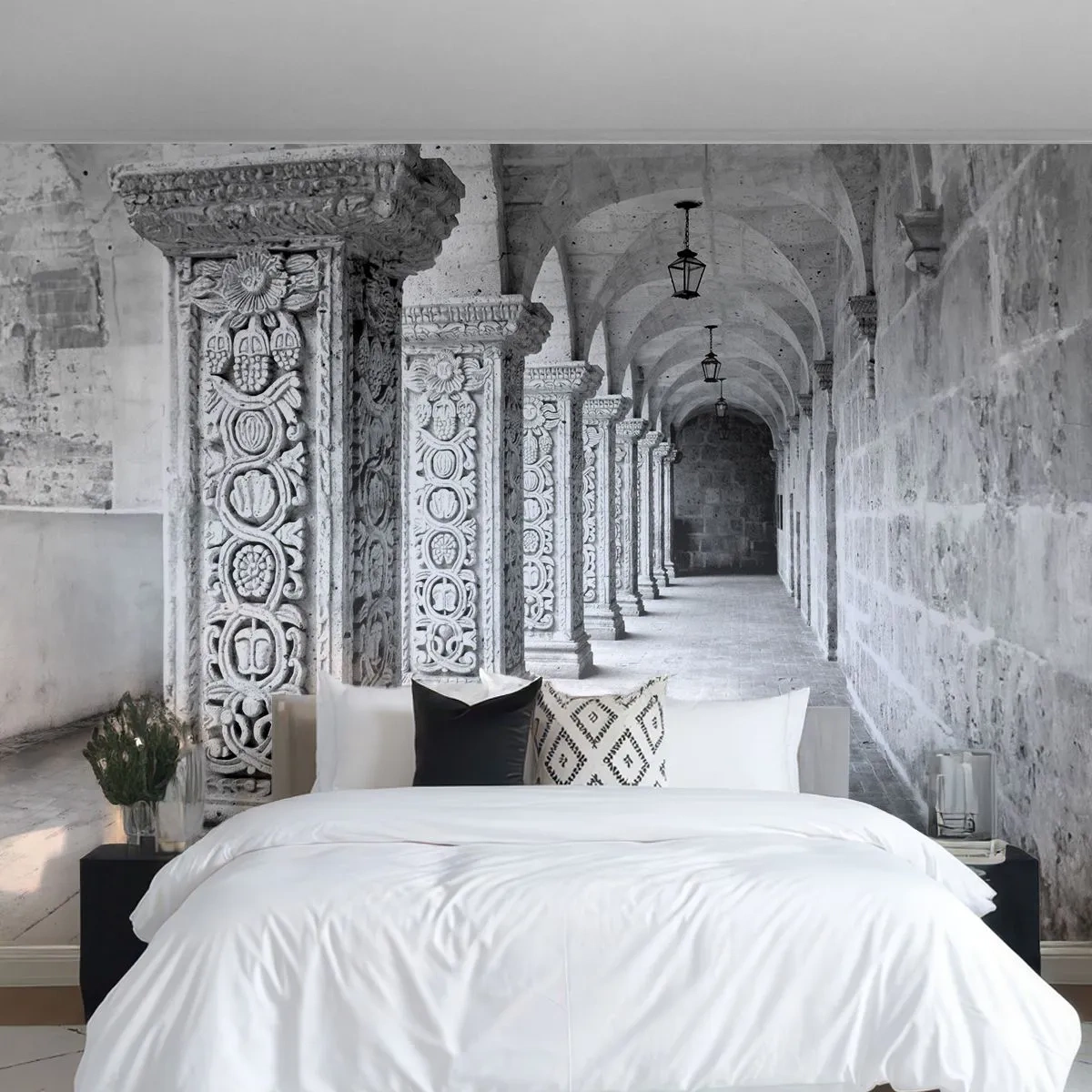 Fototapeta Premium Canvas - A dokąd to…? - Architektura, Sztuka, Czarno-Biały - 350x256 cm