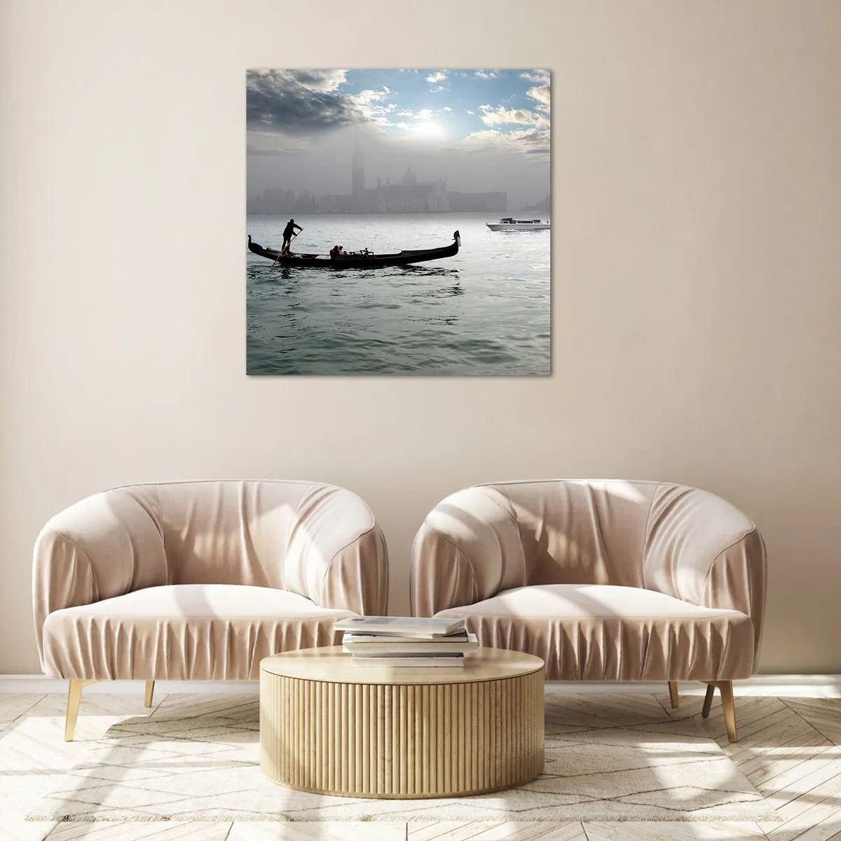 Obraz na szkle - Bajeczne miasto z wody i mgły - 60x60 cm