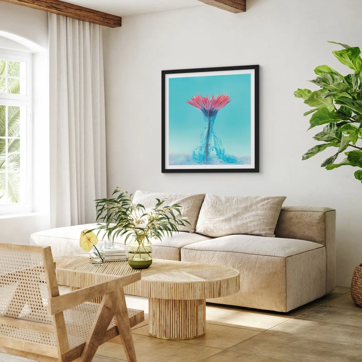 Plakat w czarnej ramie - W ożywczym objęciu - 40x40 cm