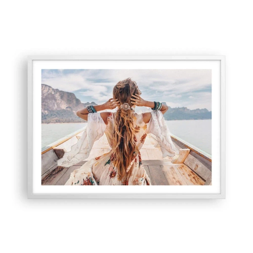 Plakat w białej ramie - W drodze ku szczęściu - 70x50 cm