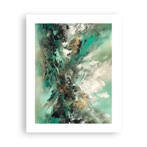 Plakat - Szmaragdowo-czarna kipiel - 40x50 cm