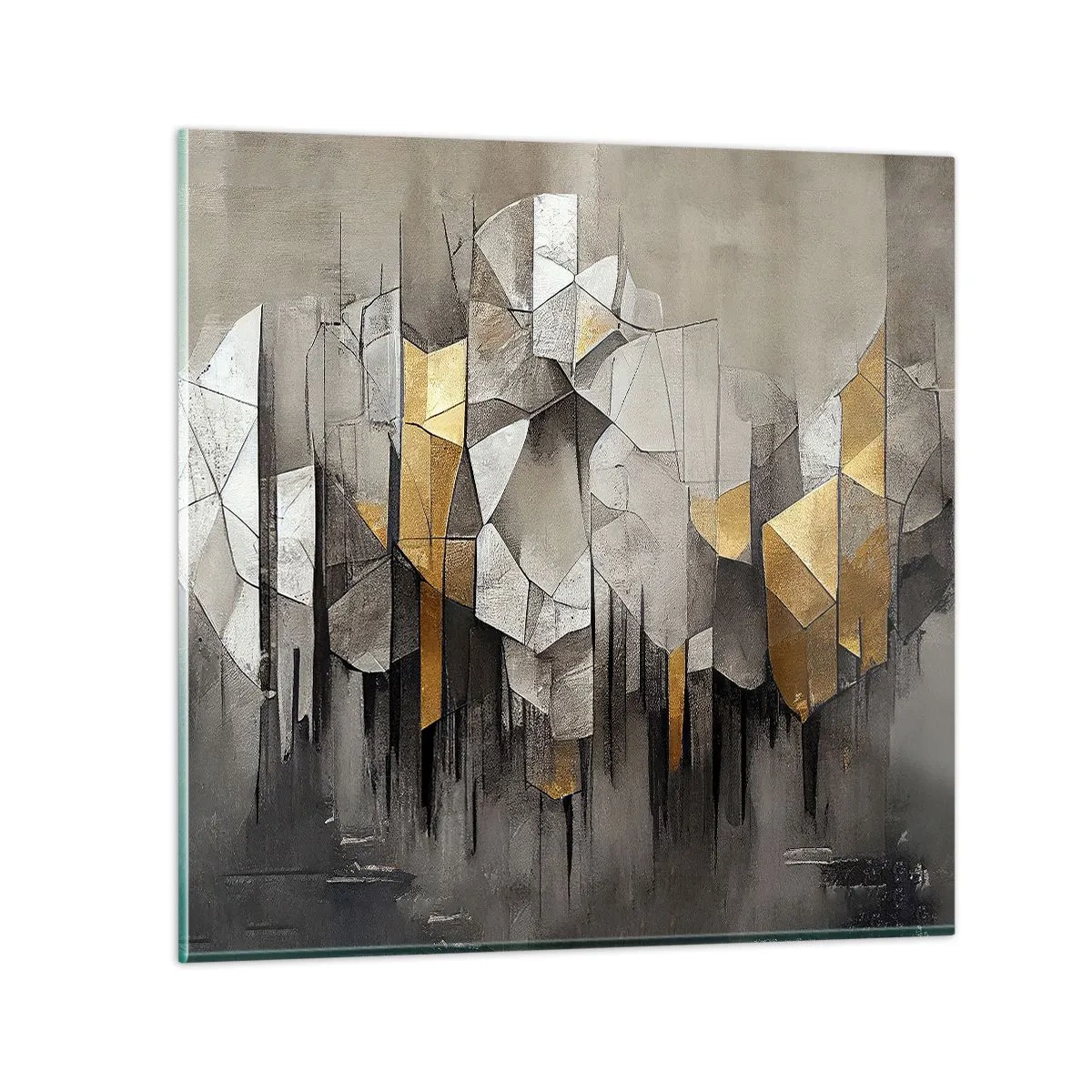 Obraz na szkle - Kompozycja z lodu i światła - 60x60 cm