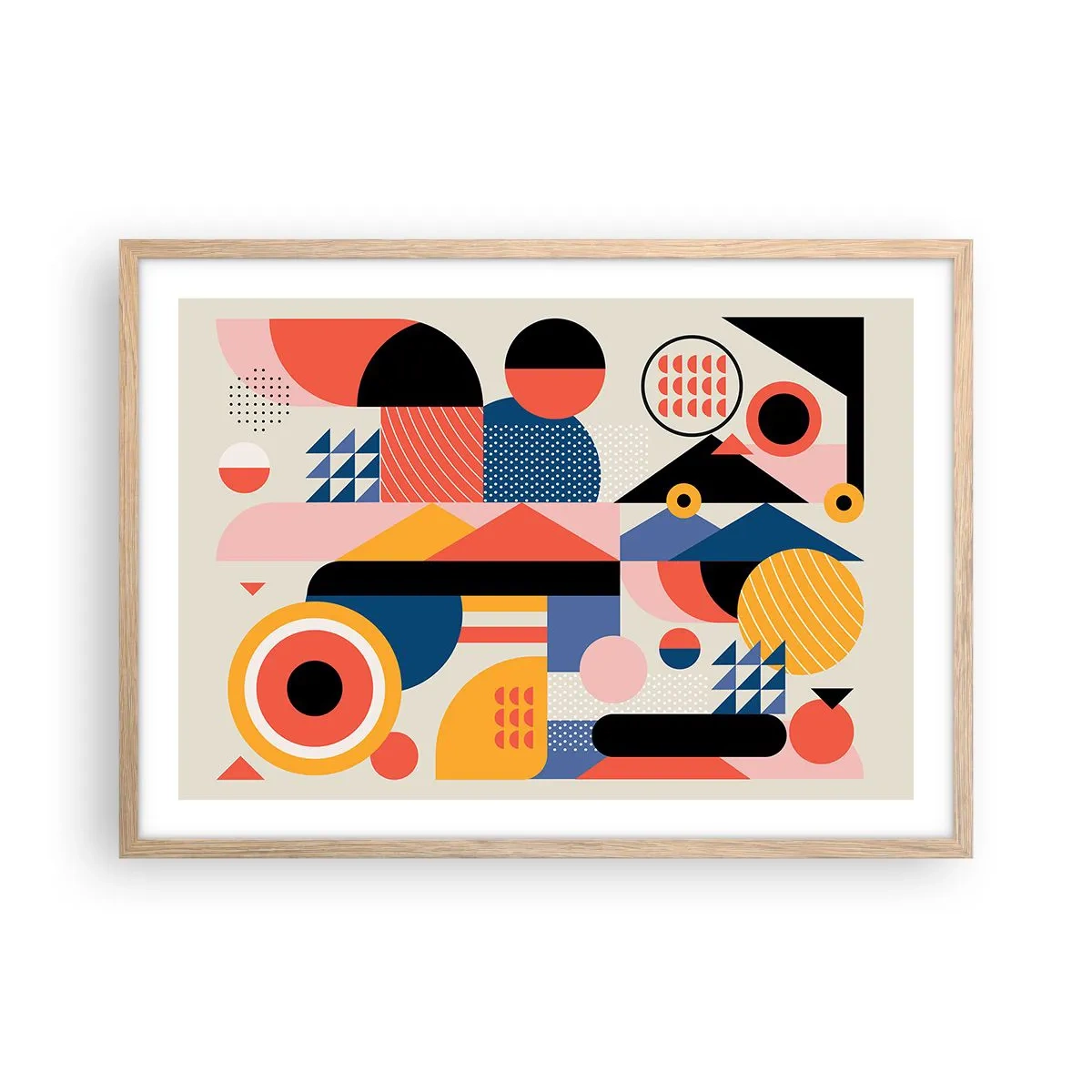 Plakat w ramie jasny dąb - Kompozycja: pobaw się - 70x50 cm