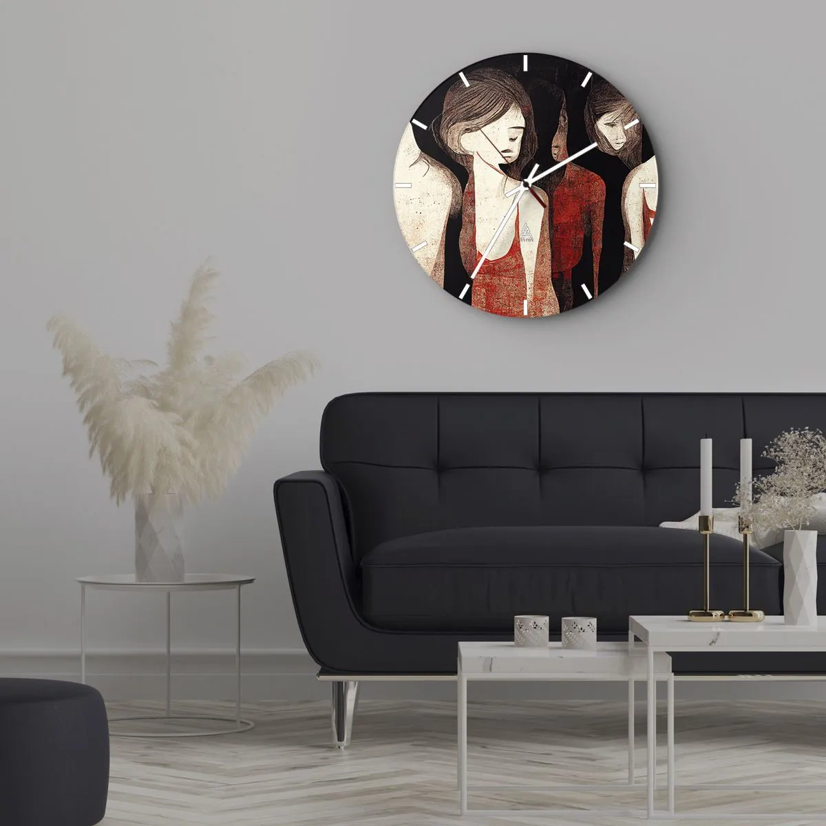 Zegar ścienny - Madonny z ciemności - 40x40 cm