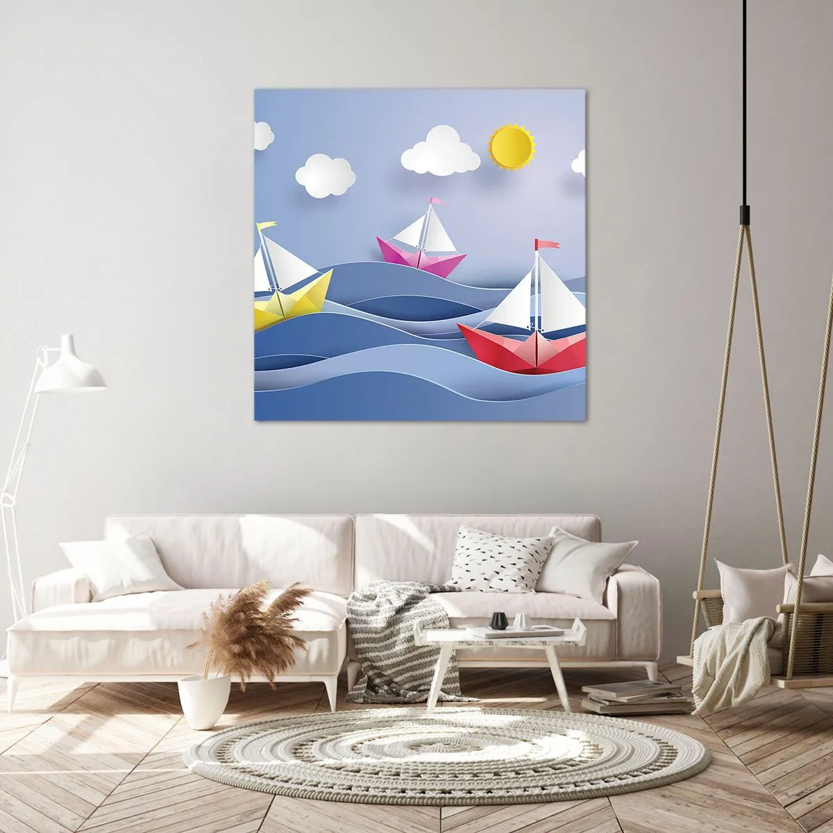 Obraz na płótnie - Ach, jak przyjemnie kołysać się wśród fal - 30x30 cm