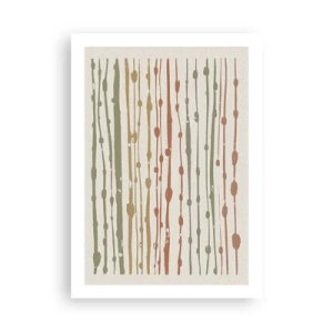 Plakat - Abstrakcyjne pionowe linie w naturalnych odcieniach - 50x70cm - Muzyczny zapis barw - Nowoczesna dekoracja ścienna do salonu, kuchni i sypialni ARTTOR