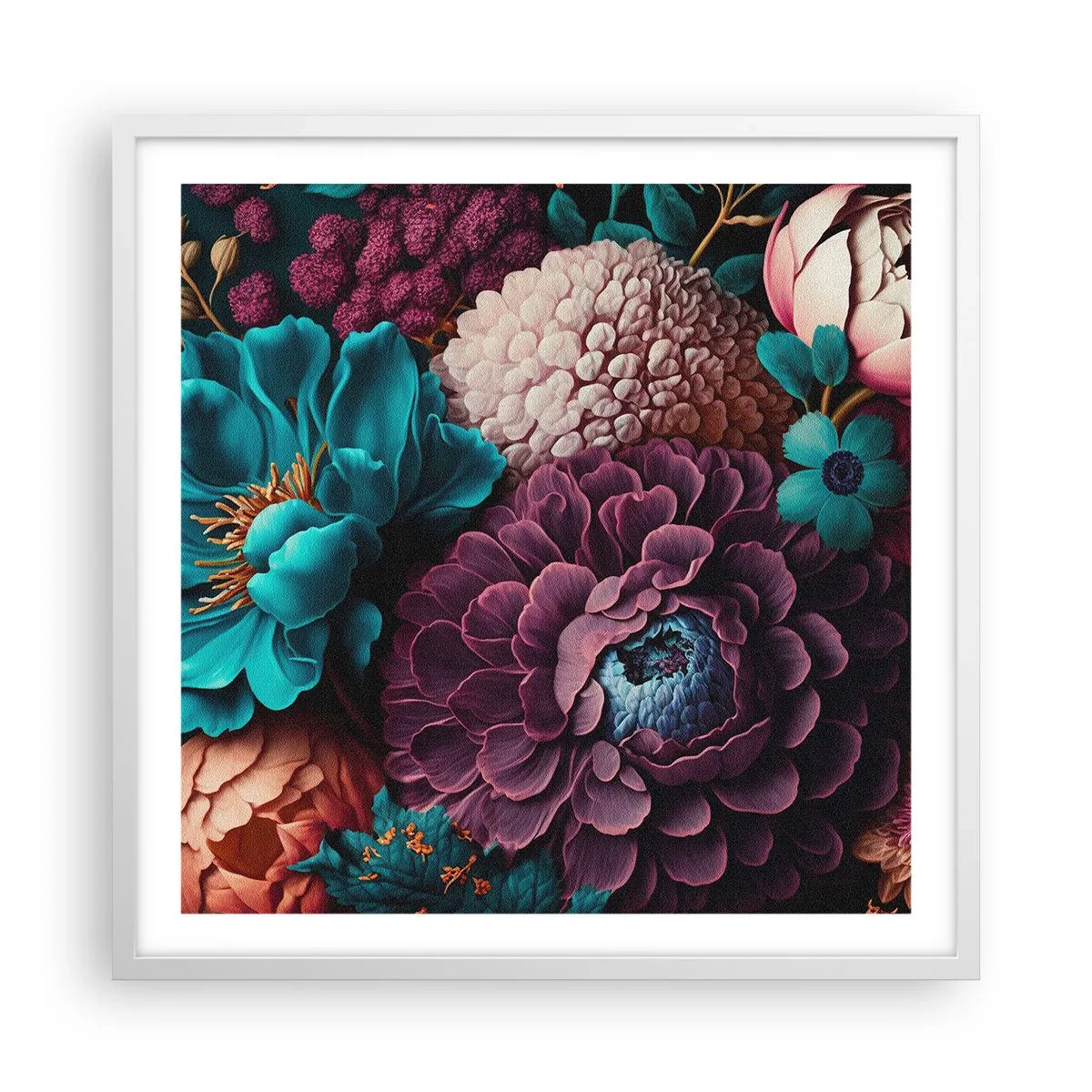 Plakat w białej ramie - Natura na bogato - 60x60 cm