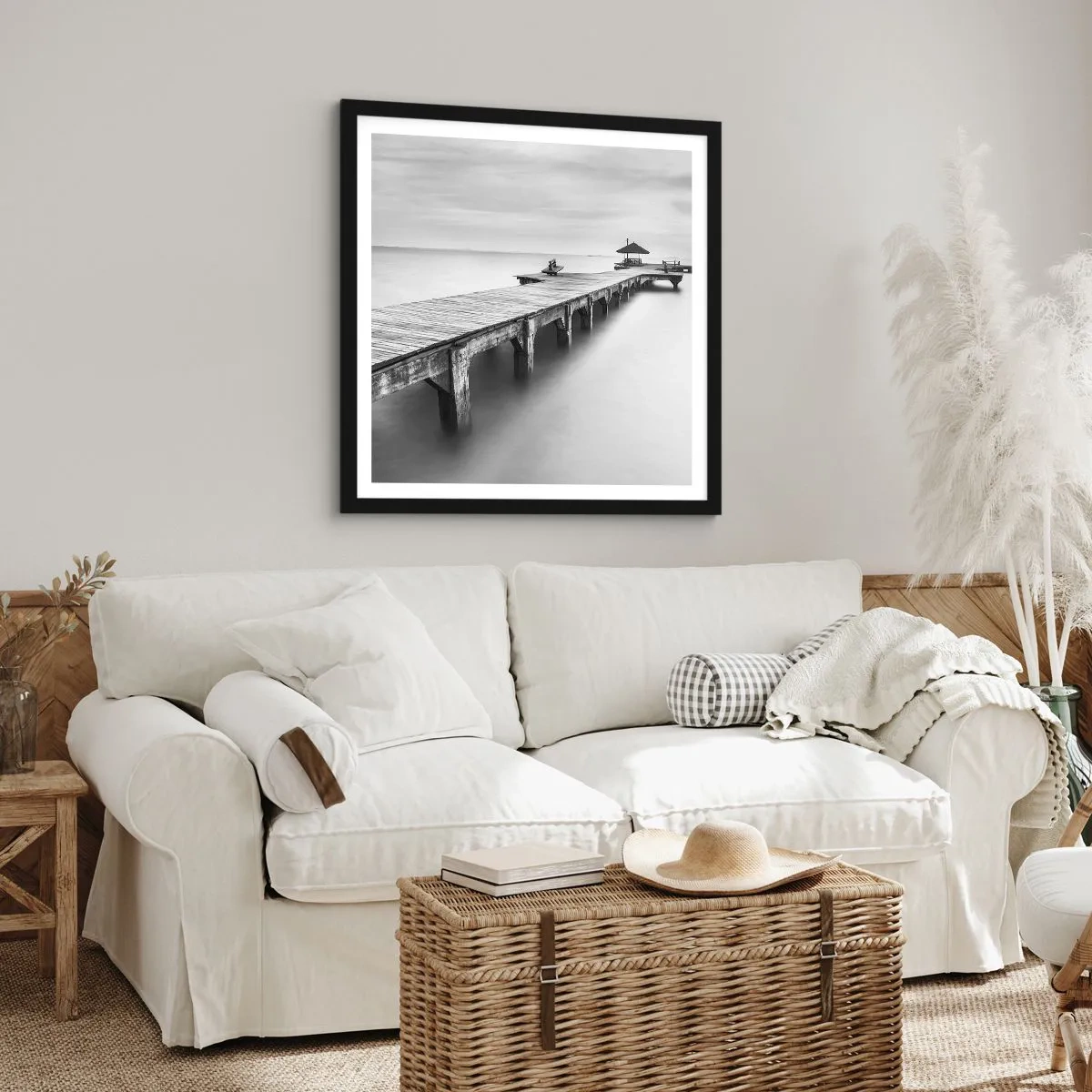 Plakat w czarnej ramie - W siną dal - 40x40 cm