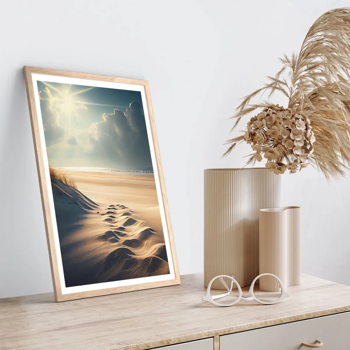 Plakat w ramie jasny dąb - Kojący pejzaż - 40x50 cm