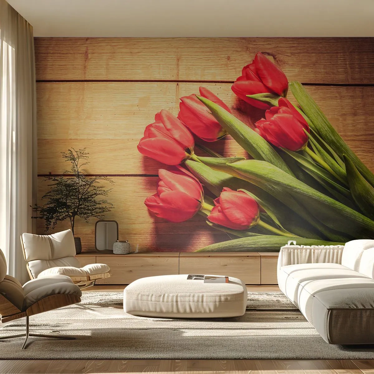 Fototapeta Samoprzylepna Deluxe Sticker - Wiosenne wyznanie - Kwiaty, Tulipany, Bukiet Kwiatów - 250x175 cm