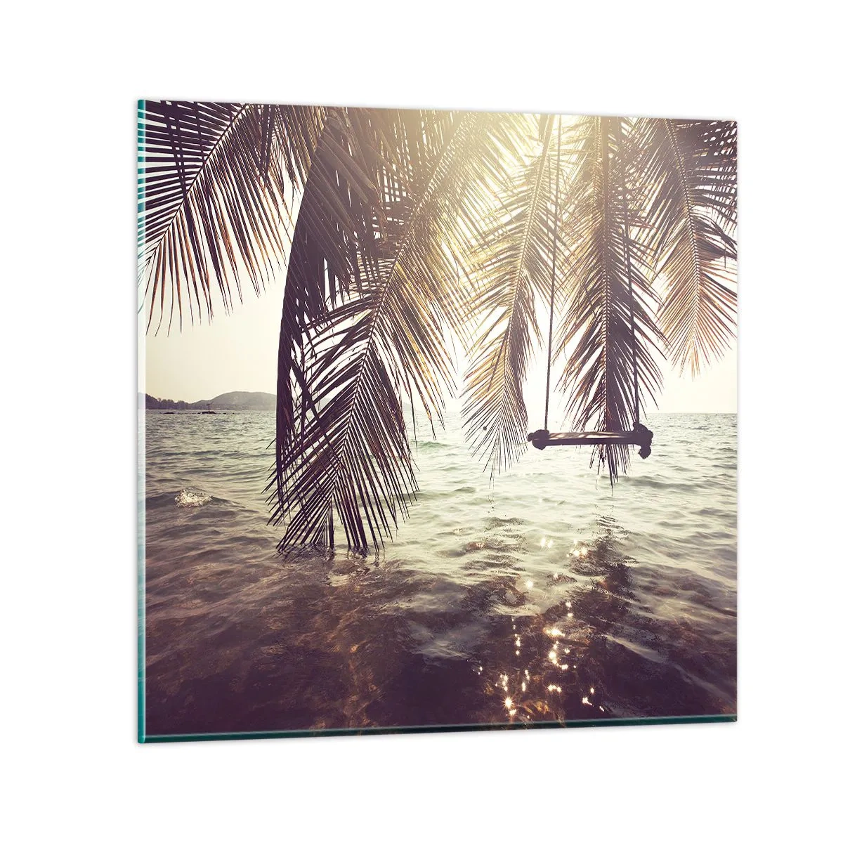 Obraz na szkle - Można bujać w obłokach do woli - 40x40 cm