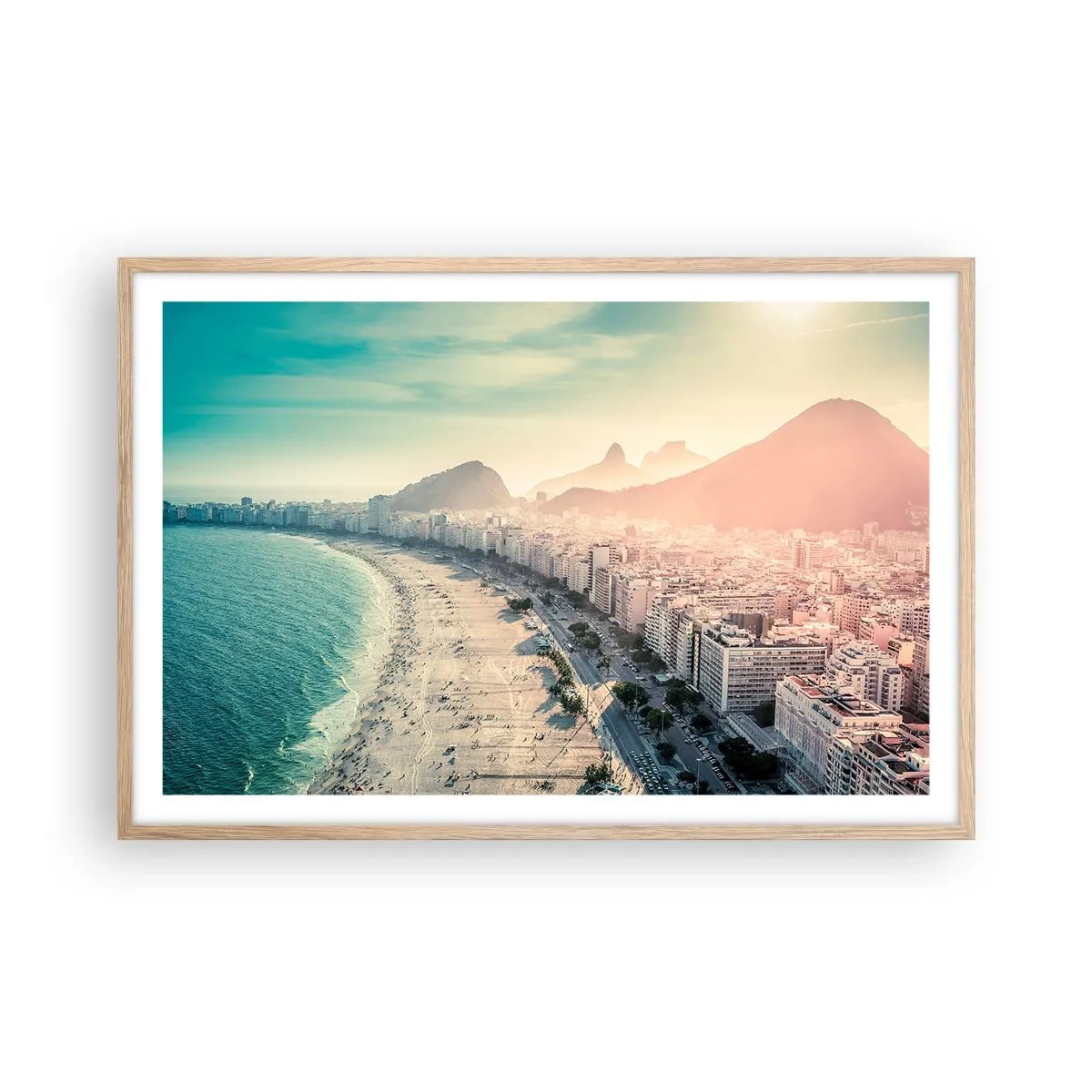 Plakat w ramie jasny dąb - Wieczne wakacje w Rio - 91x61 cm