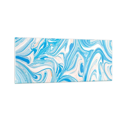 Obraz na szkle - Rozlewisko w turkusie - 100x40 cm