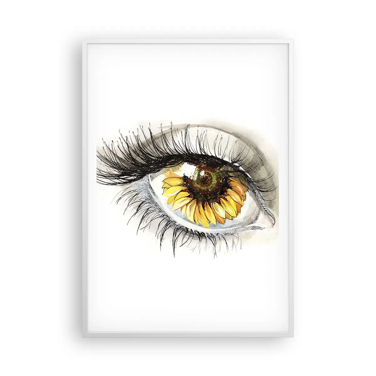 Plakat w białej ramie - Spojrzenie gorące jak lato - 70x100 cm