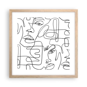 Plakat w ramie jasny dąb - W splątanych emocjach - 40x40 cm