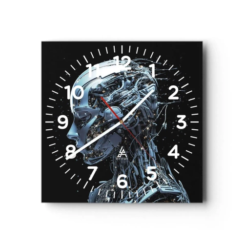 Zegar ścienny - Technologia jest kobietą - 40x40 cm