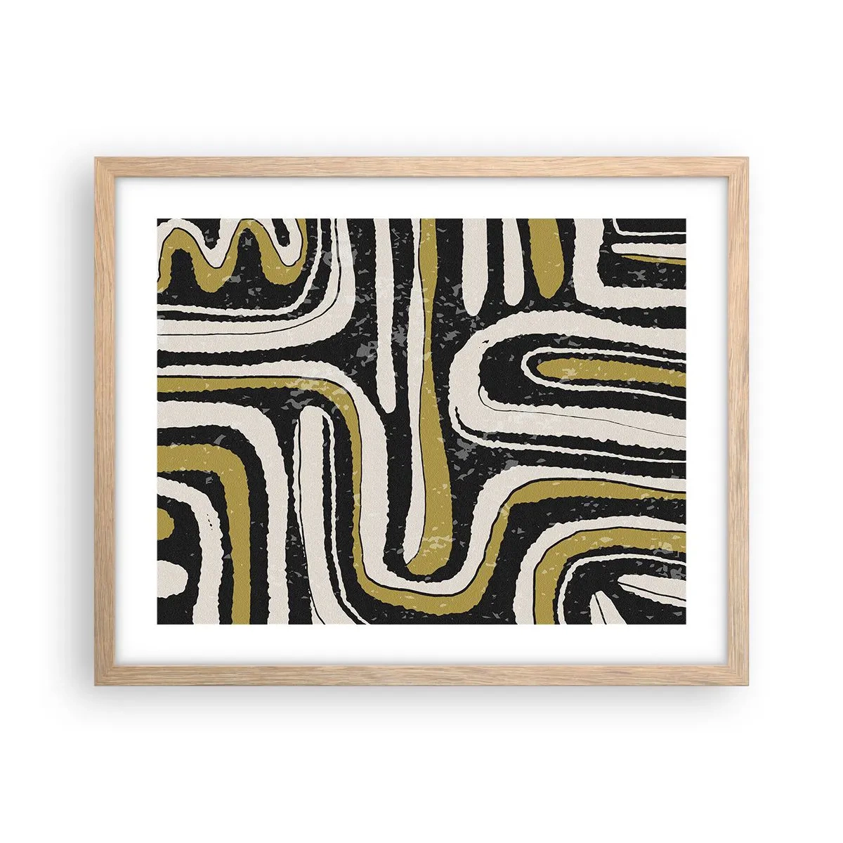 Plakat w ramie jasny dąb - Kompozycja: trakty i zaułki - 50x40 cm