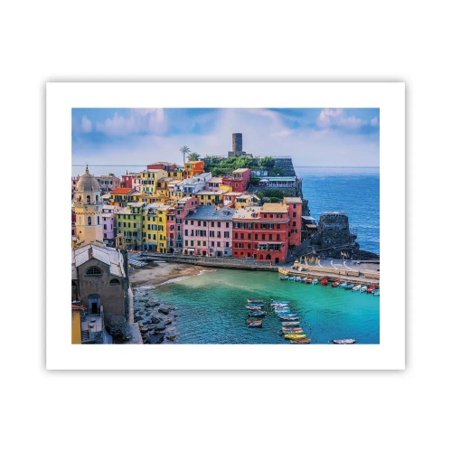 Plakat - Śródziemnomorskie magiczne miasteczko - 50x40 cm