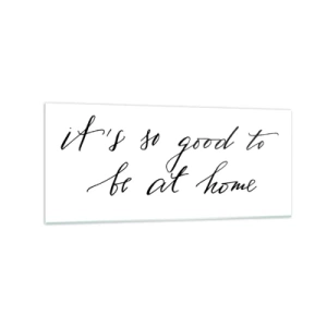 Obraz na szkle - Napis w kaligraficznym stylu na białym tle - 120x50cm - Cała prawda - Nowoczesna dekoracja ścienna do salonu i sypialni ARTTOR