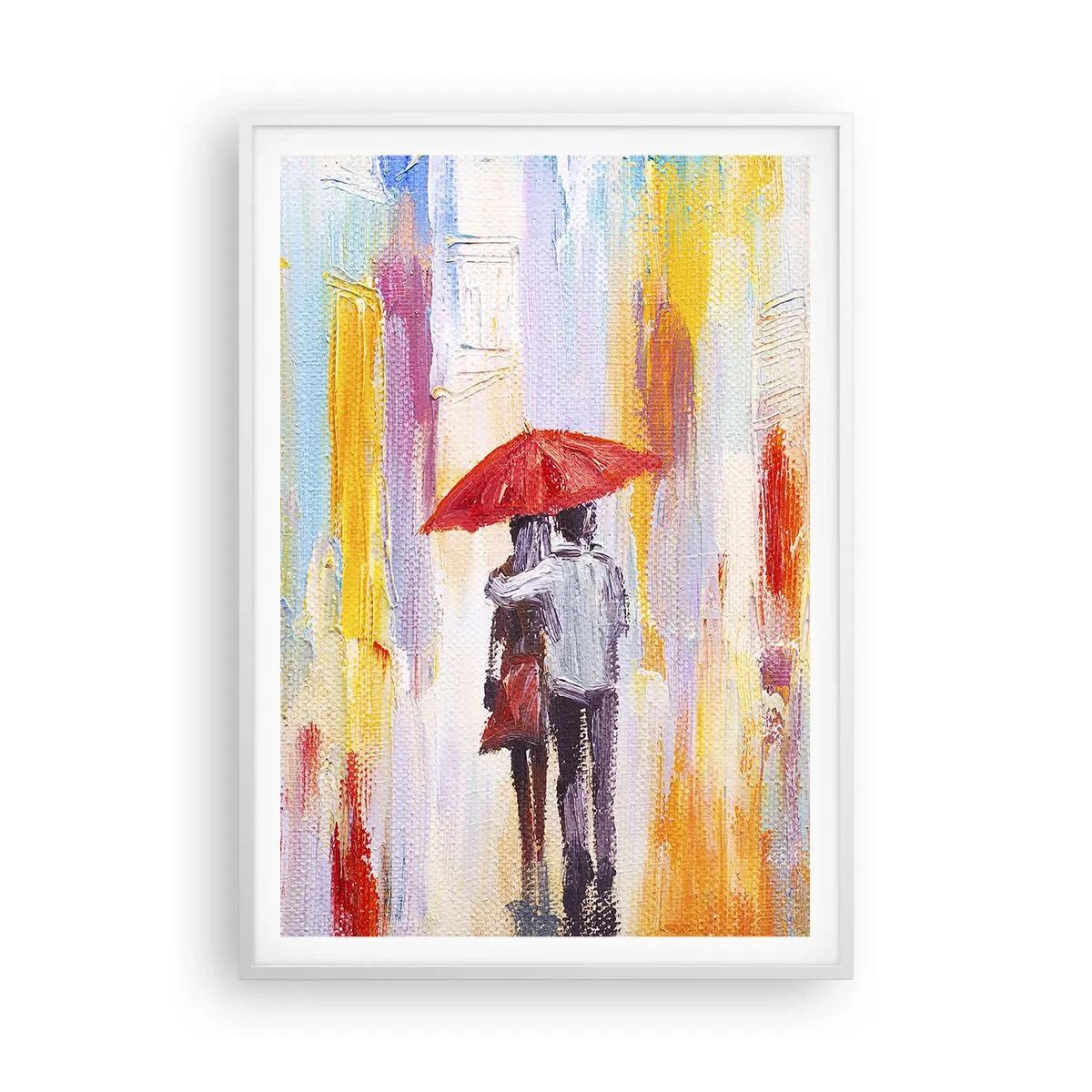 Plakat w białej ramie - Niech pada dalej - 70x100 cm