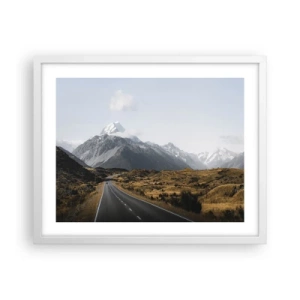 Plakat w białej ramie - Droga do serca gór - 50x40 cm