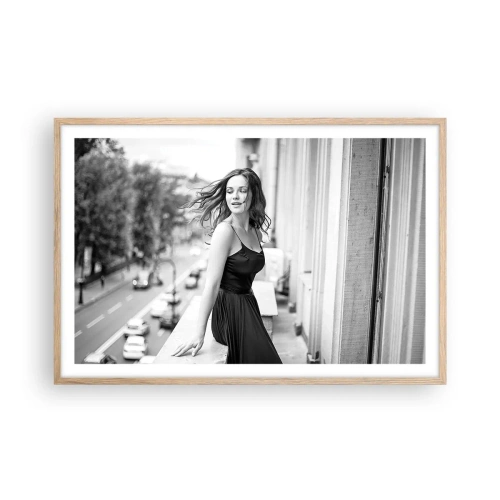 Plakat w ramie jasny dąb - Z pewnością paryżanka - 91x61 cm