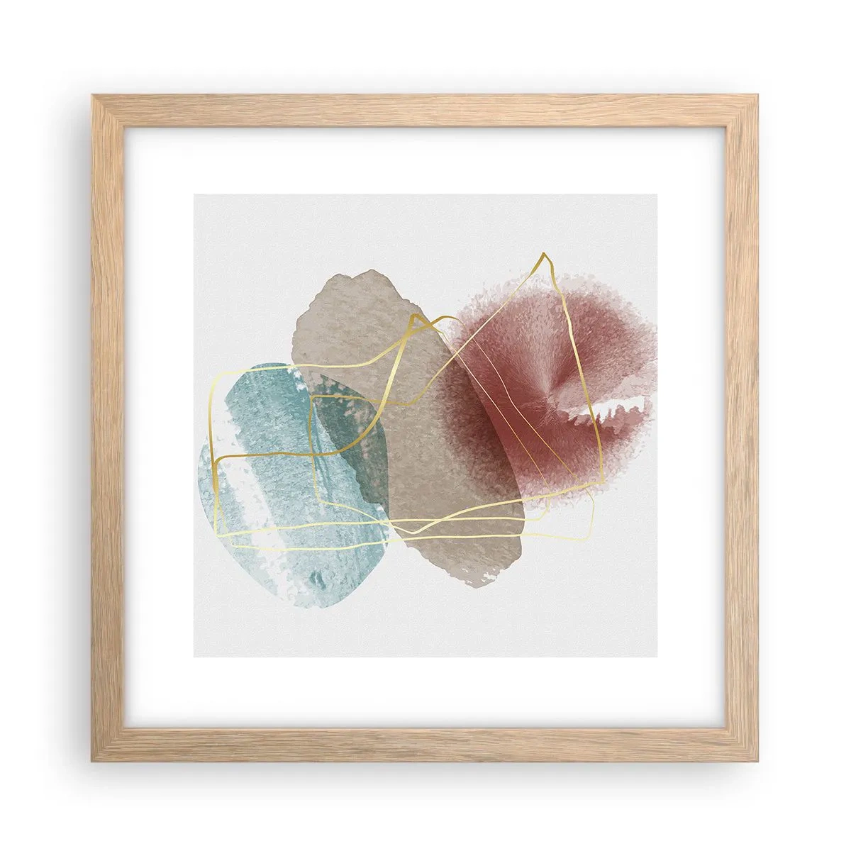 Plakat w ramie jasny dąb - Korale przestrzeni - 30x30 cm