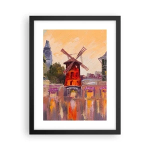 Plakat w czarnej ramie - Paryskie ikony – Moulin Rouge - 30x40 cm
