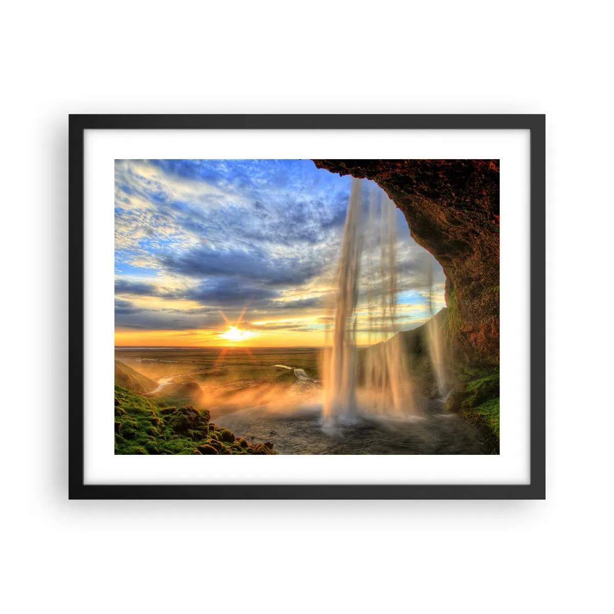 Plakat w czarnej ramie - Świat za zasłoną kropel - 50x40 cm