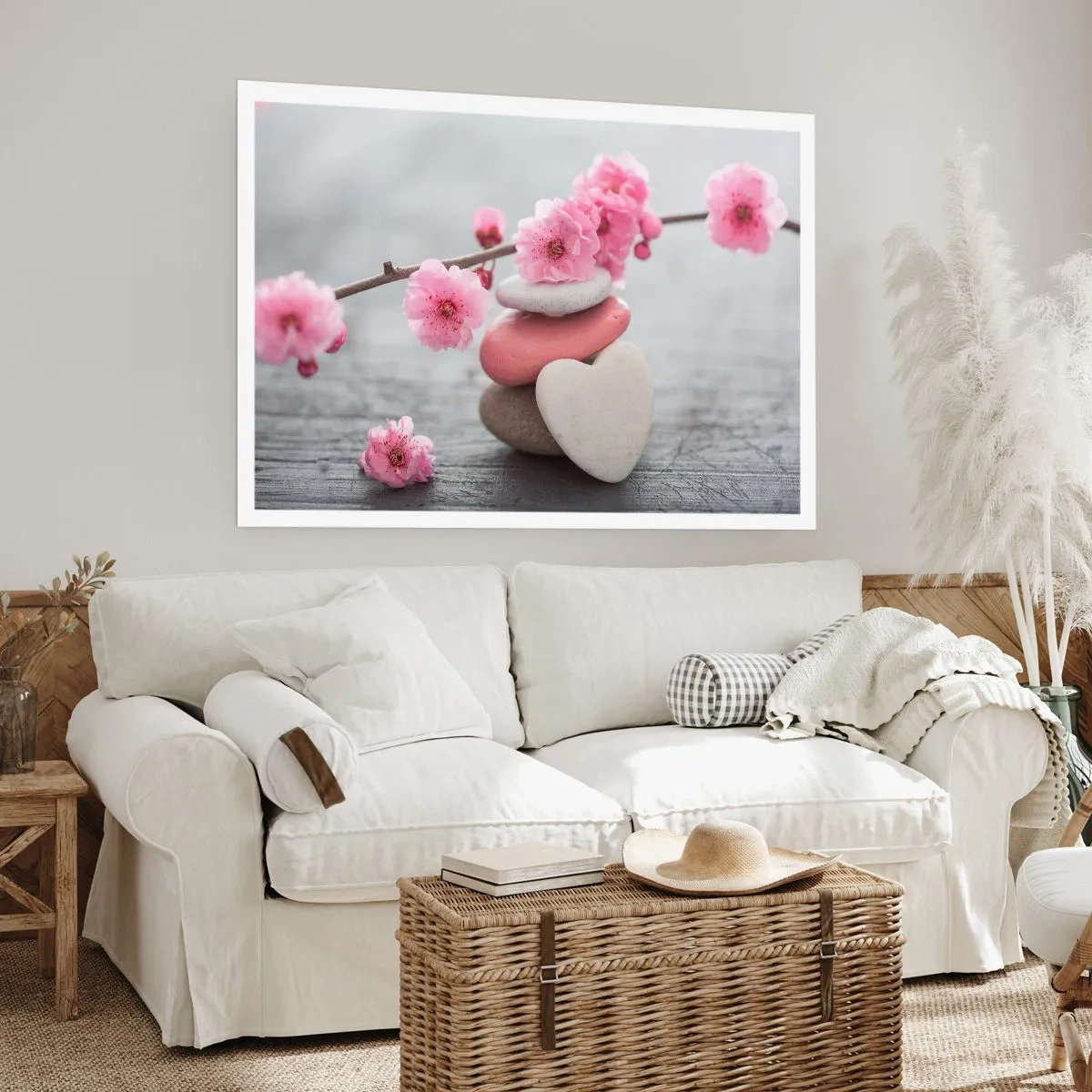 Plakat - Błogość z kwiatem wiśni - 40x30 cm