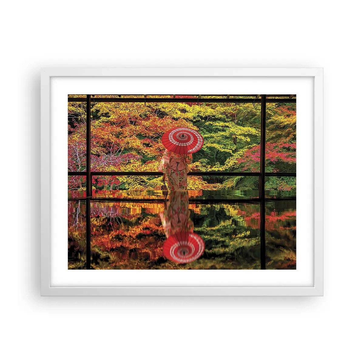 Plakat w białej ramie - W świątyni natury - 50x40 cm