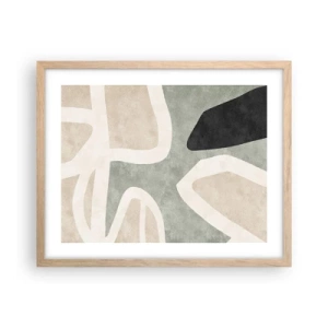 Plakat w ramie jasny dąb - Kompozycja z motywem czerni - 50x40 cm