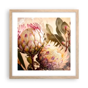 Plakat w ramie jasny dąb - Czule objęte - 40x40 cm