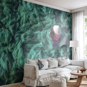 Fototapeta Premium Canvas - W morzu sieci - Sieć Rybacka, Kobieta, Wietnam - 200x140 cm