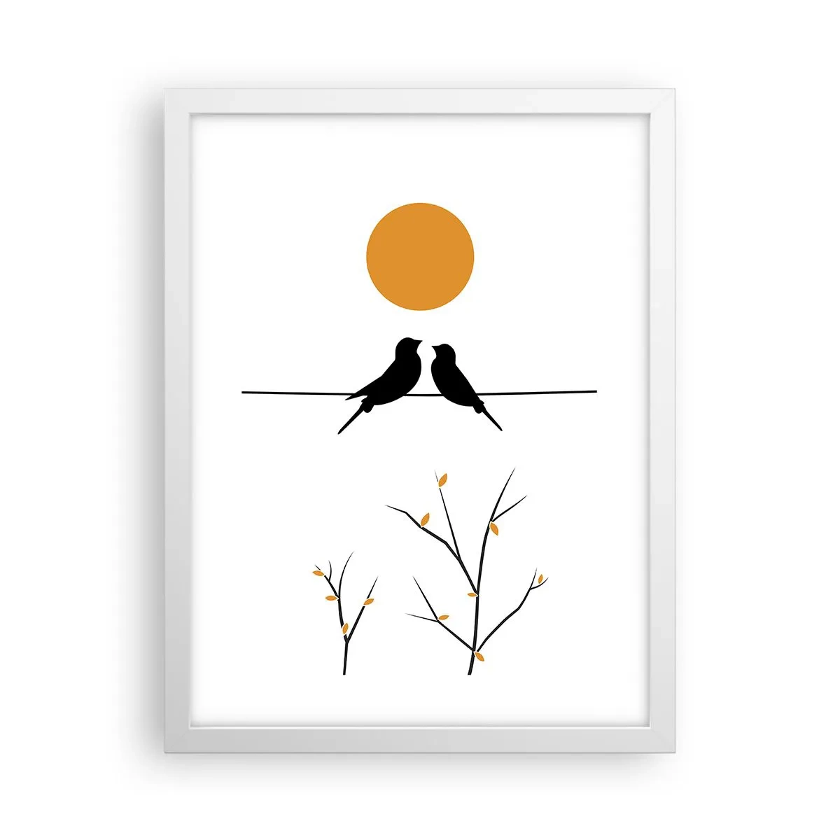 Plakat w białej ramie - Słowiczy wieczór - 30x40 cm