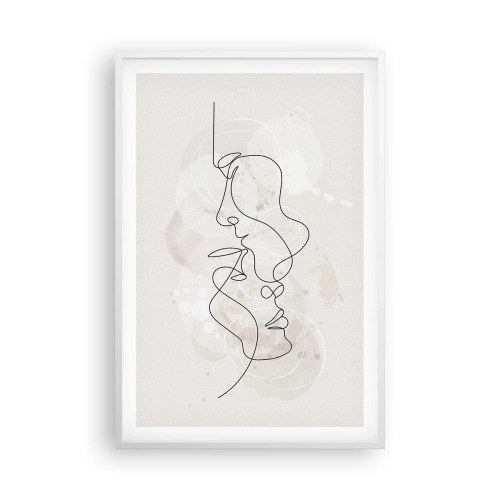 Plakat w białej ramie - Splątani w uścisku - 61x91 cm