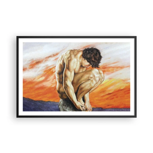 Plakat w czarnej ramie - Zatopiony w sobie - 91x61 cm