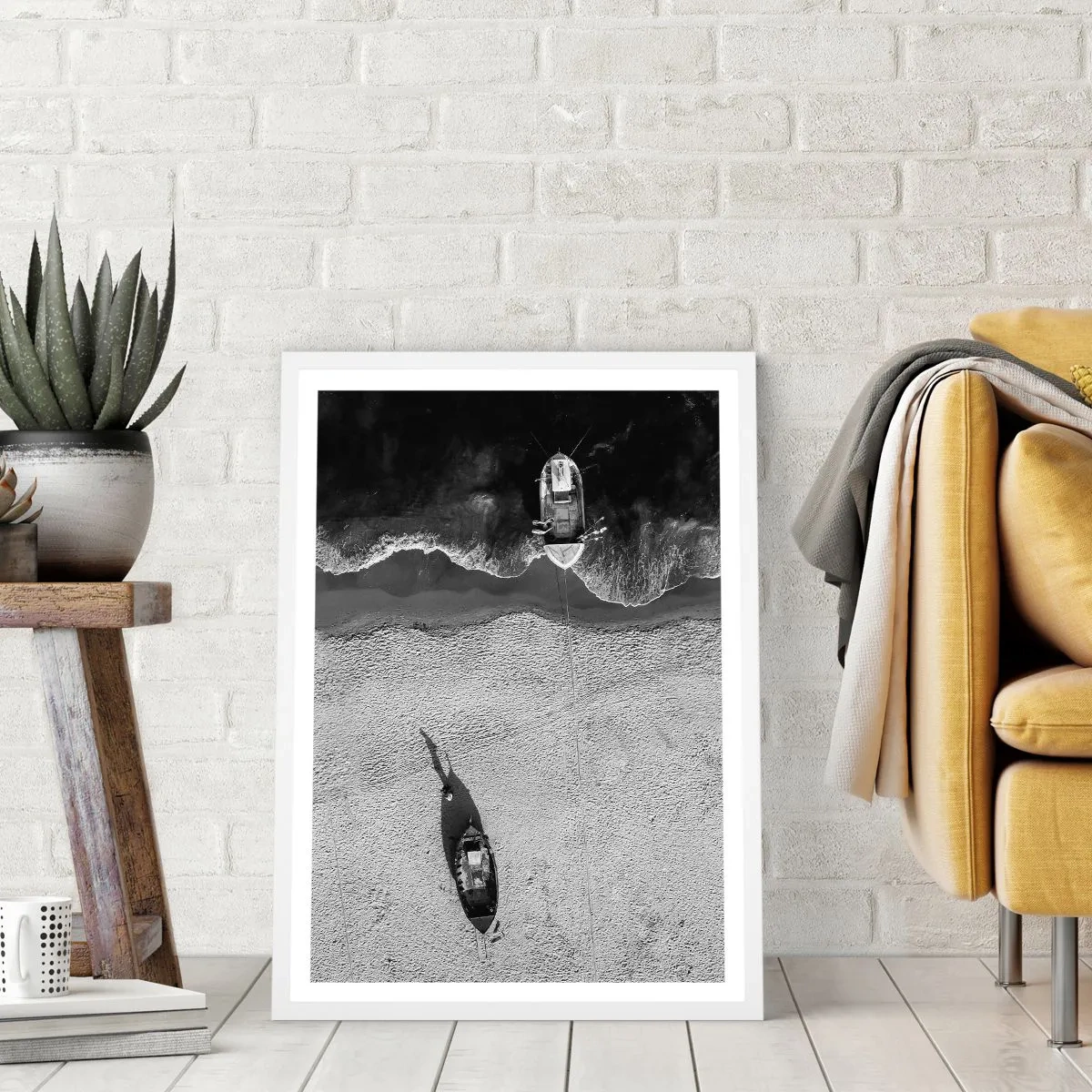 Plakat w białej ramie - Jeszcze na brzegu… - 40x50 cm