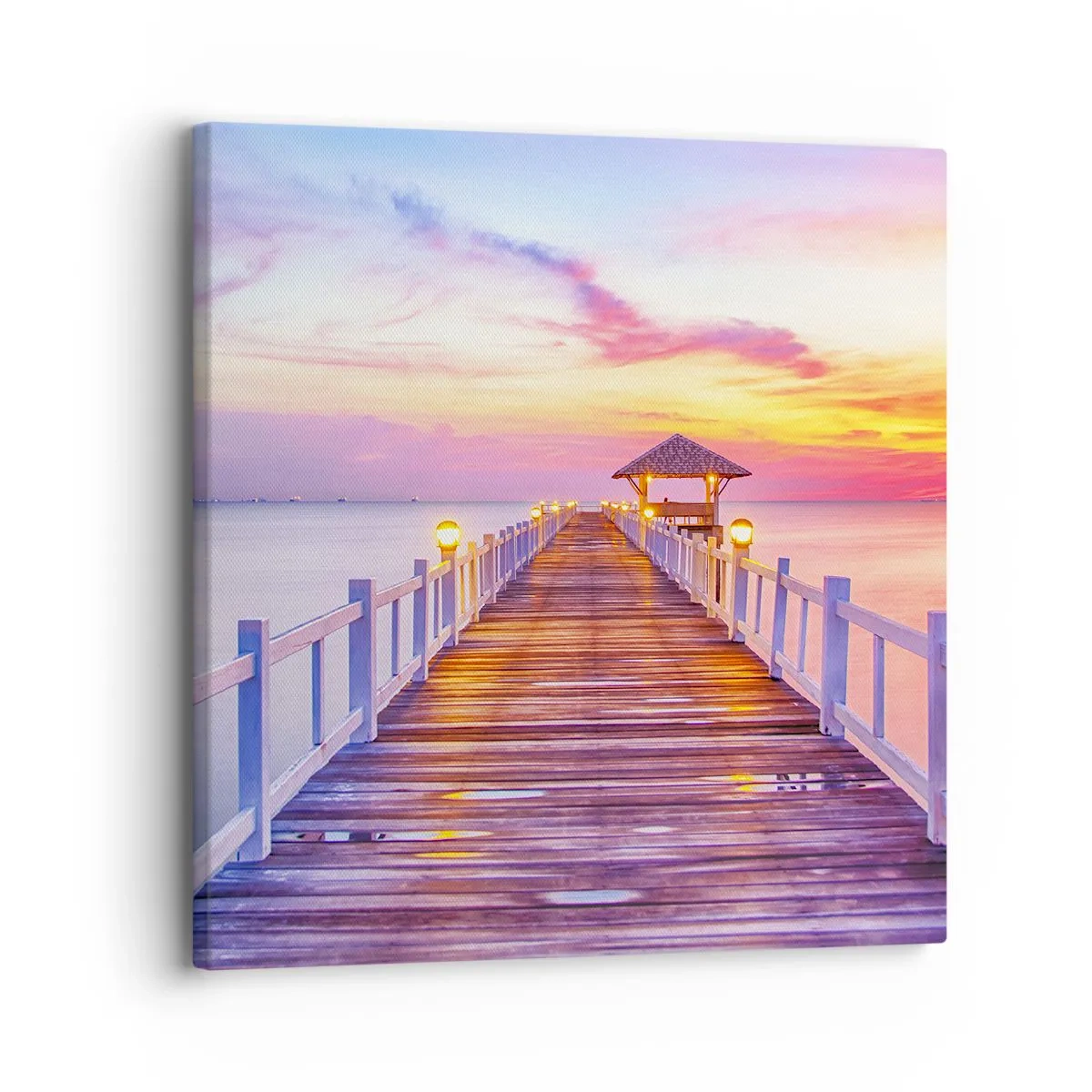 Obraz na płótnie - Liliowo-złota cisza wieczoru - 30x30 cm