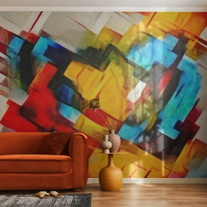 Fototapeta Samoprzylepna Deluxe Sticker - Różnobarwny przekładaniec - Abstrakcja, Kubizm, Sztuka - 250x175 cm