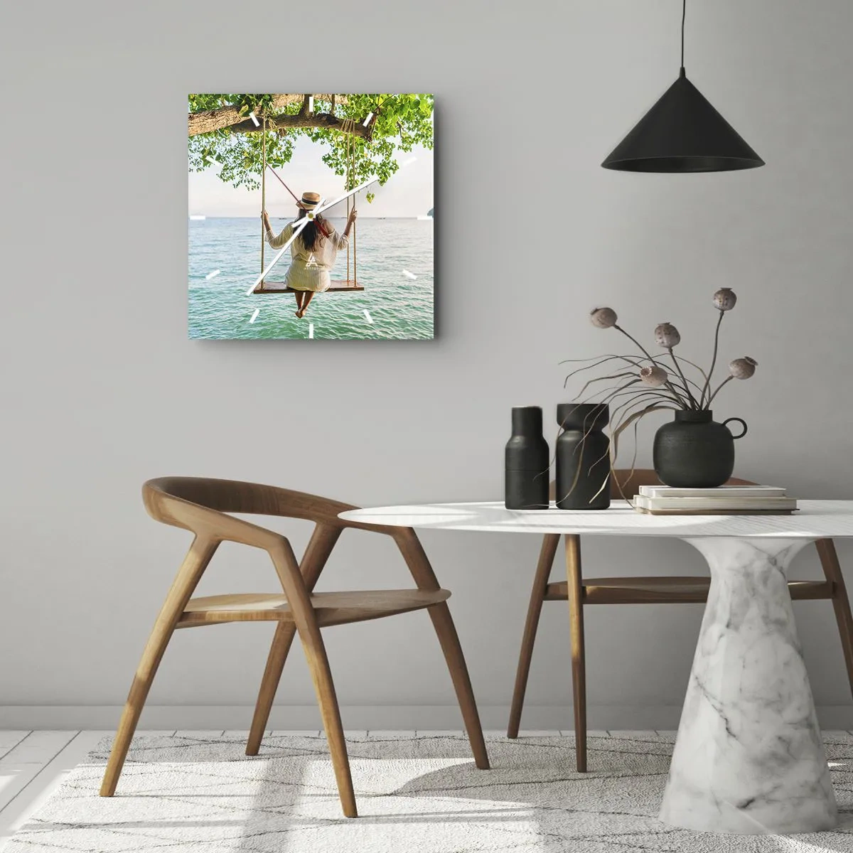 Zegar ścienny - Życie jest piękne - 30x30 cm