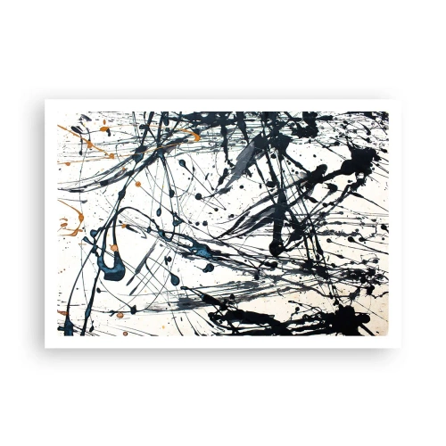 Plakat - Abstrakcyjny obraz z rozpryskami farby w dynamicznych wzorach - 100x70cm - Abstrakcja ekspresjonistyczna - Nowoczesna dekoracja ścienna do salonu i sypialni ARTTOR
