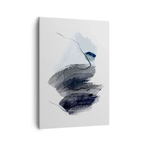 Obraz na płótnie - Abstrakcyjna kompozycja w odcieniach szarości i granatu - 50x70cm - Intensywność i ruch - Nowoczesna dekoracja ścienna do salonu, kuchni i sypialni ARTTOR