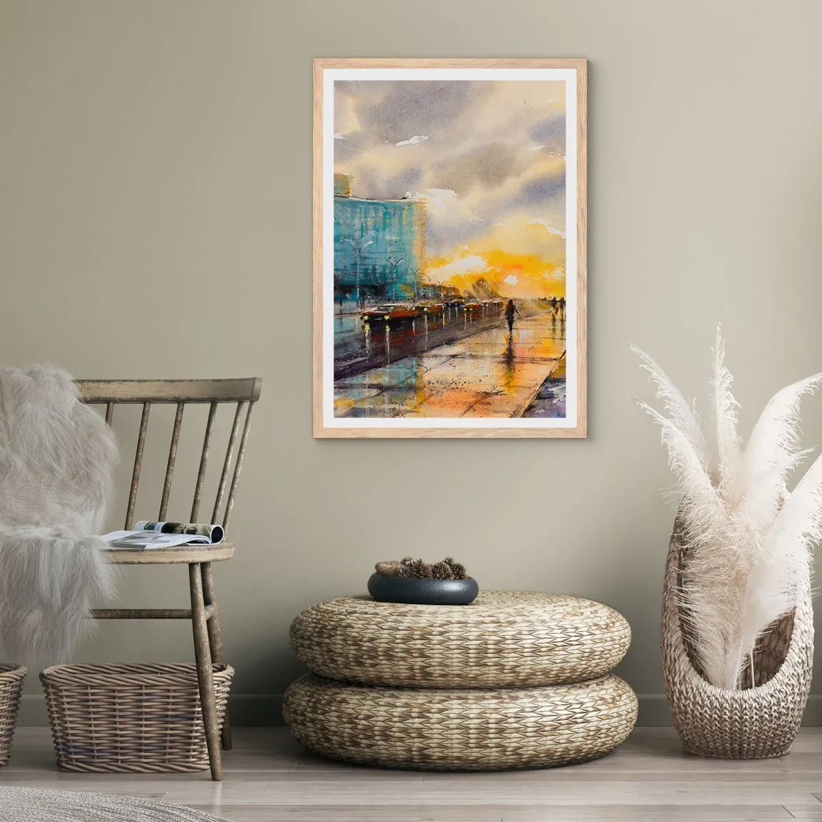 Plakat w ramie jasny dąb - Życie na brzegu - 70x100 cm