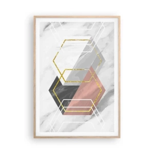 Plakat w ramie jasny dąb - Kompozycja łańcuchowa - 70x100 cm