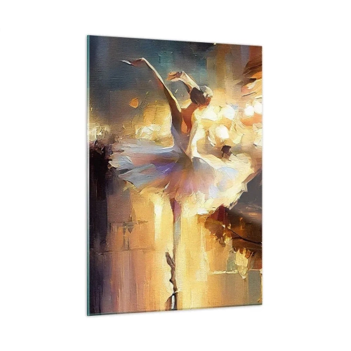 Obraz na szkle - Baletnica w świetle miejskich świateł - 50x70cm - Cud na ulicy - Nowoczesna dekoracja ścienna do salonu, kuchni i sypialni ARTTOR