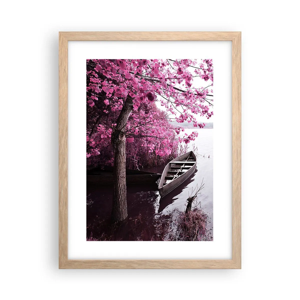 Plakat w ramie jasny dąb - W różowej ciszy - 30x40 cm