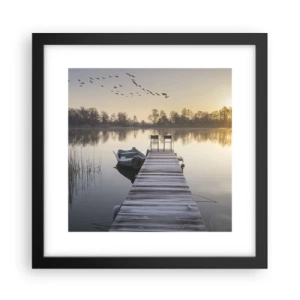 Plakat w czarnej ramie - Wrócę za jakiś czas - 30x30 cm