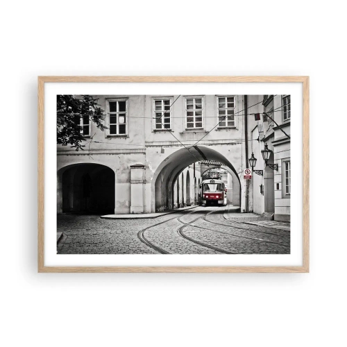 Plakat w ramie jasny dąb - Przez miejski labirynt - 70x50 cm
